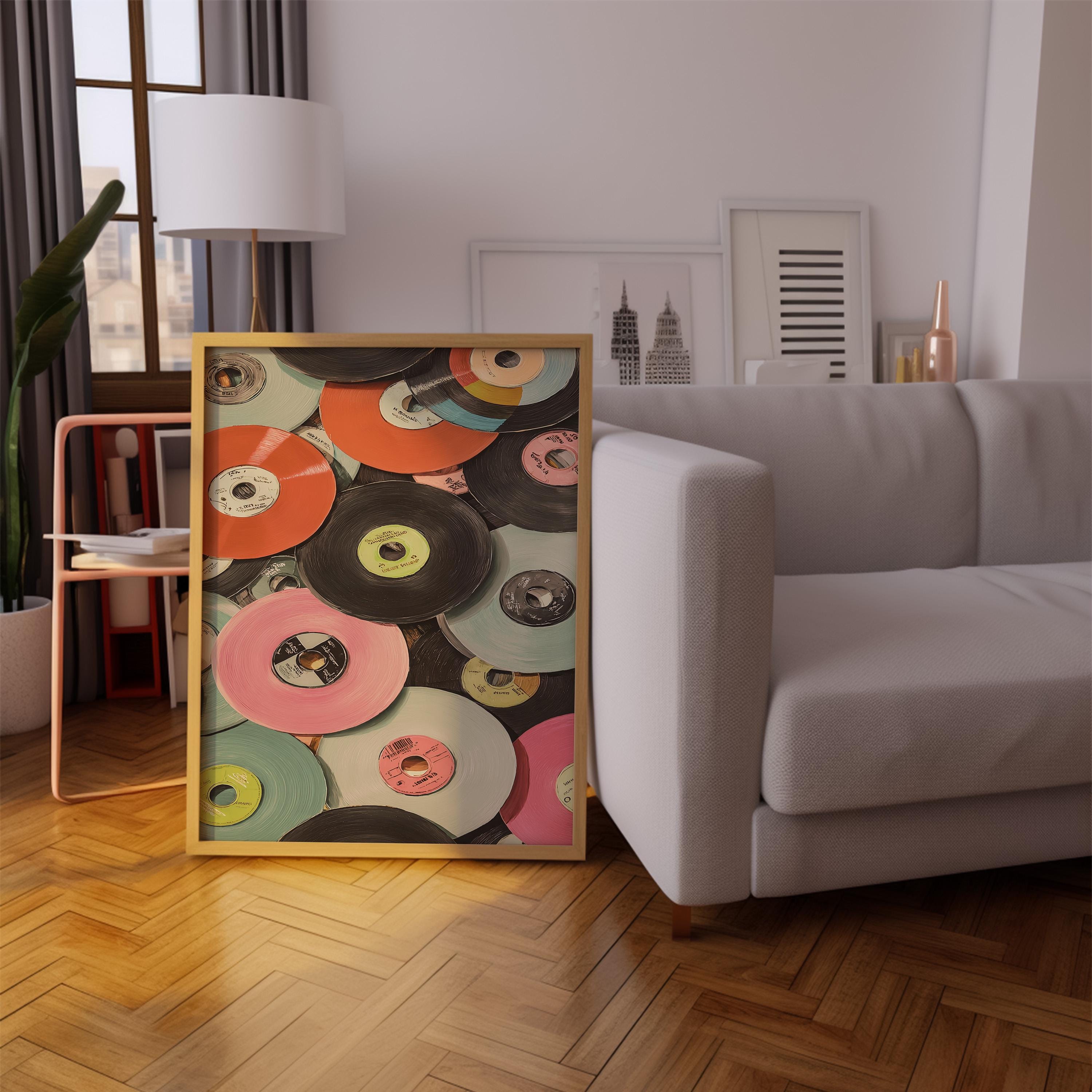Vinyl Records Wall Art : 80's Music Print for Modern Home Decor - Etsy