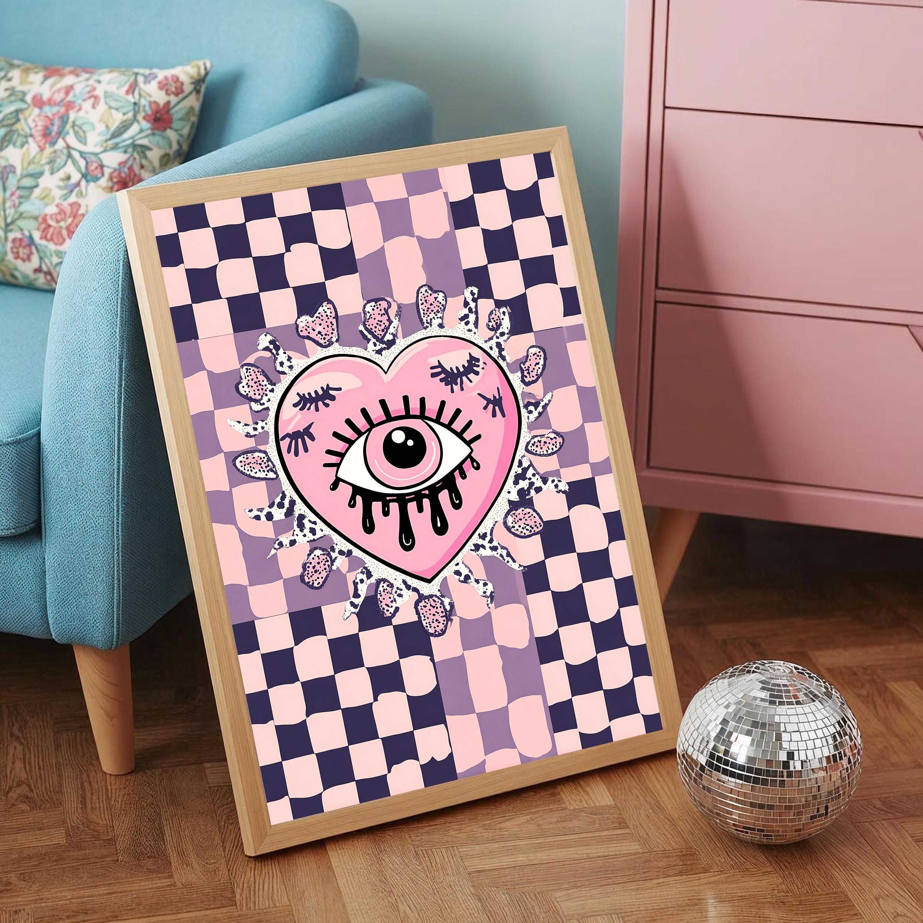 Heart Eye Art : Y2K Indie Grunge Wall Print for Trendy Rooms - Etsy