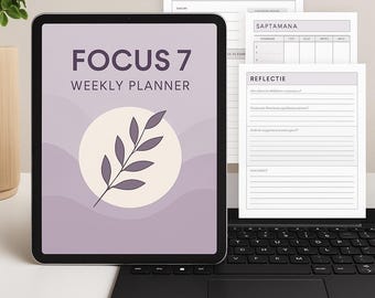 Focus 7 Weekly Digital Planner | Productivity PDF for Women | Time Management Organization