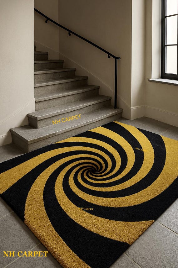 Unique Abstract Floor Covering for Living Room or Bedroom - Soft, Low Pile, Easy-to-Clean Tufted Rug by NH Carpet