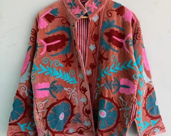 Short Kimono Velvet Tnt Jacket Embroidery Coat Women Wear Boho Jacket
