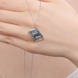 Personalized Book Pendant Necklace: Sterling Silver Custom Jewelry