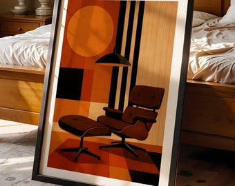 Classic 1950s Interior Art Print | Mid-century Modern Architecture