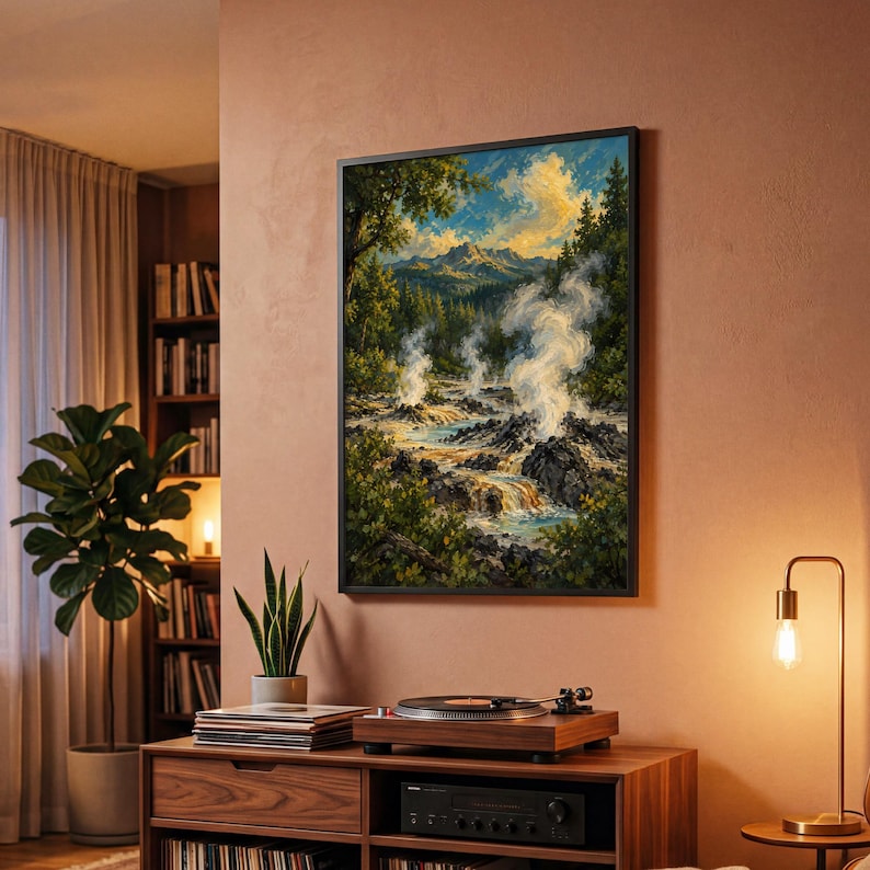 Steam Rising From Basalt - Geothermal Landscape Poster - Etsy UK