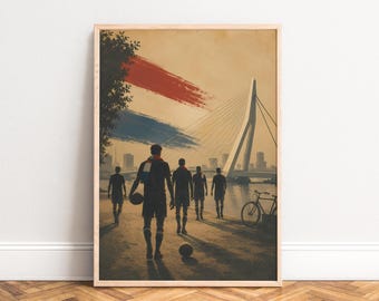 Basketball Poster, Vintage Sports Wall Art, Beige Blue Red, Living Room Office Game Room, Gift for Sports Fans A1/A2/A3/A4