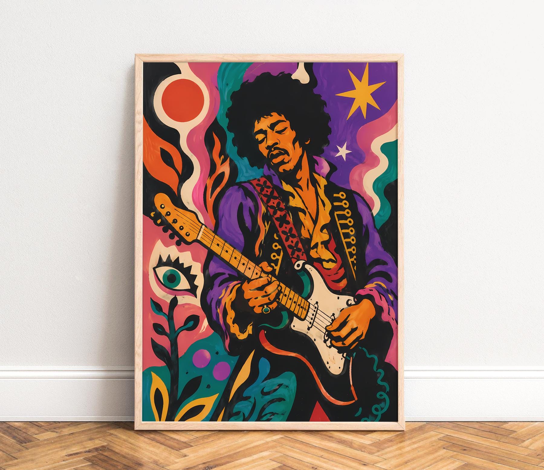 ☆新品A1サイズ手描きアートポスター半光沢紙プリントジミ・ヘンドリックス Jimi hendrix poster - Etsy 日本