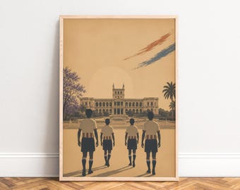 Mali Poster, Vintage Travel Wall Art, Beige Blue, Living Room Office, Gift A1 A2 A3 A4