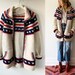 Vintage Afghan Crochet Afghan vétérinaires Chunky Cardigan, pull Oversize Hippie,