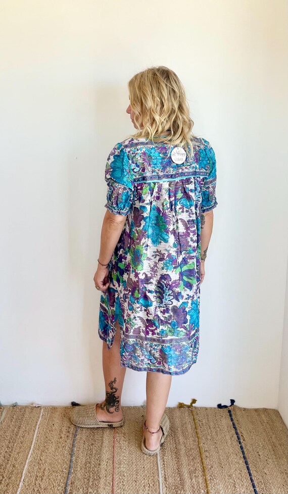 Vintage 70s Indian Cotton Gauze Dress ,  Indian M… - image 4