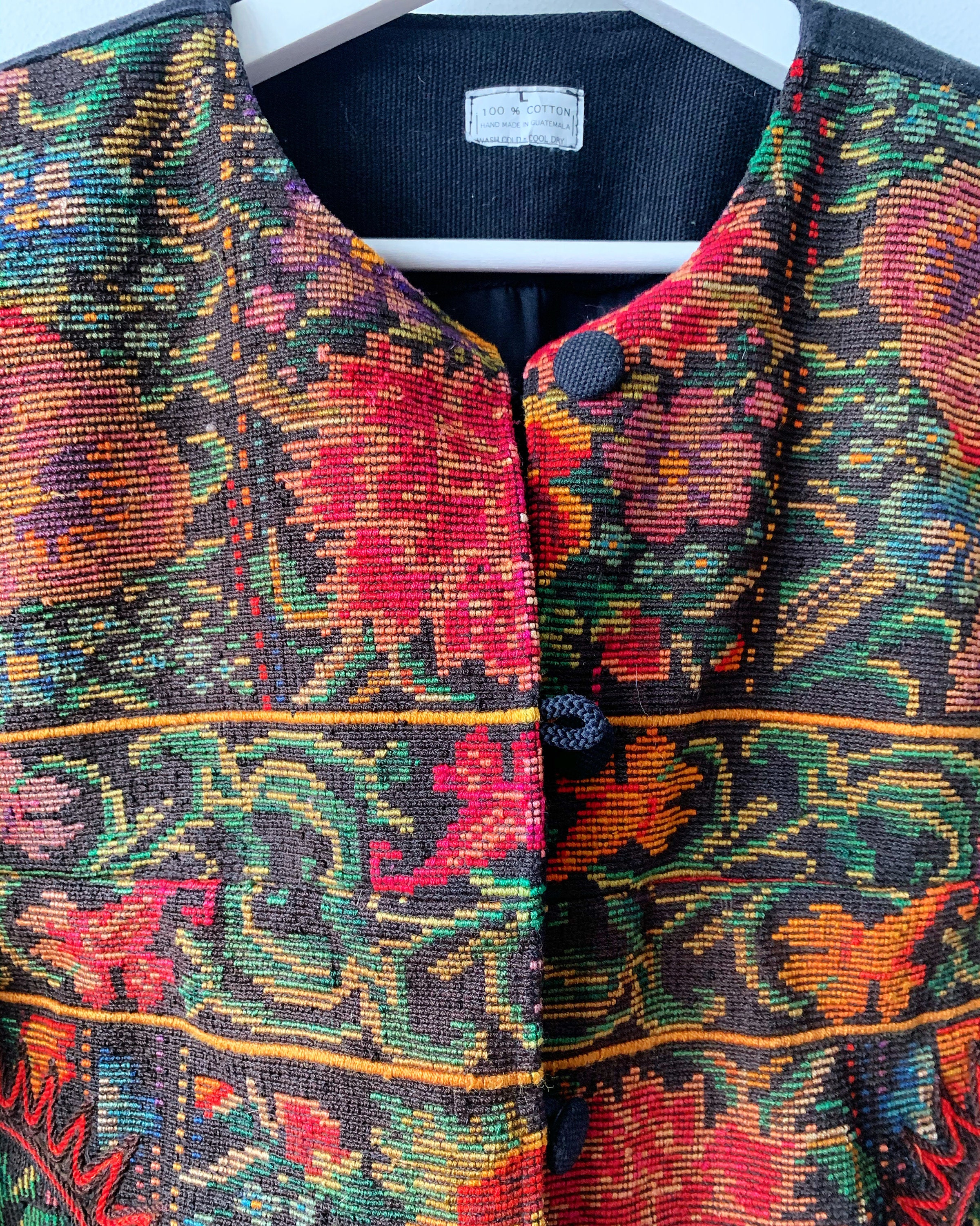 Vintage Guatemalan Tapestry Jacket , Ethnic Bolero Jacket
