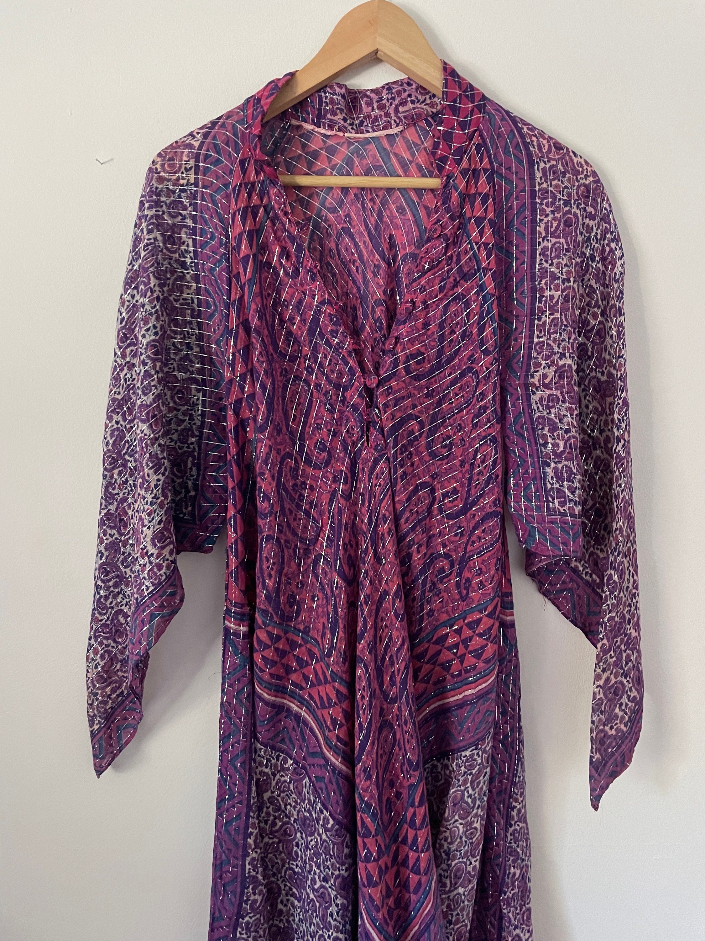 Vintage Sultana Adini India Cotton Gauze Kaftan , Adini Lurex Dress ...