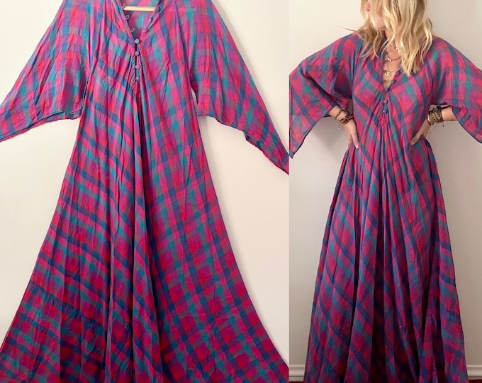 Featured listing image: Vintage RARE Sultana Adini Indian Gauze Kaftan , Adini India Cotton Gauze Kaftan , Indian Maxi Kaftan , Collectors Adini Kaftan