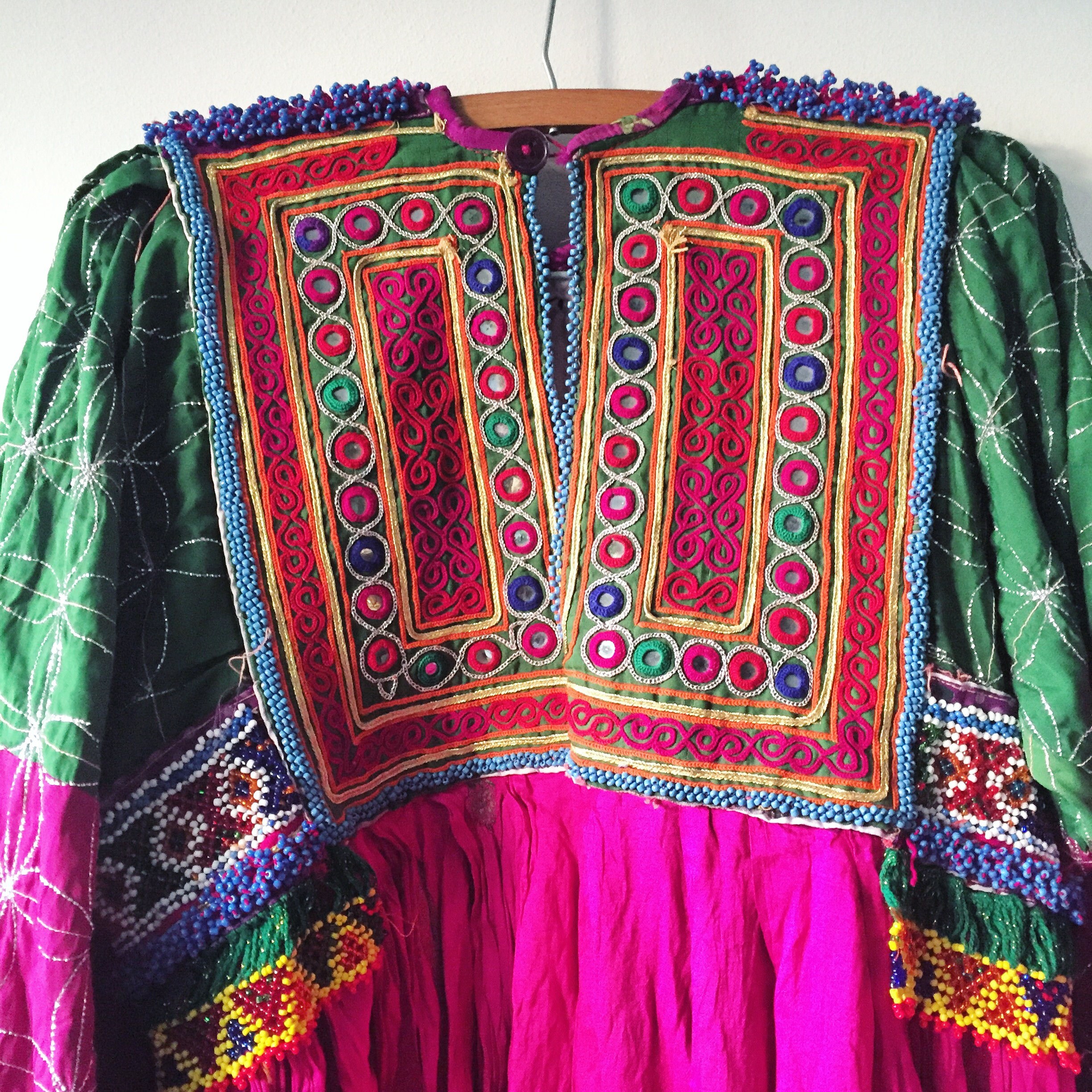 SOLD please don't but //Vintage Kuchi Tribal Dress , Embroidered Beaded ...