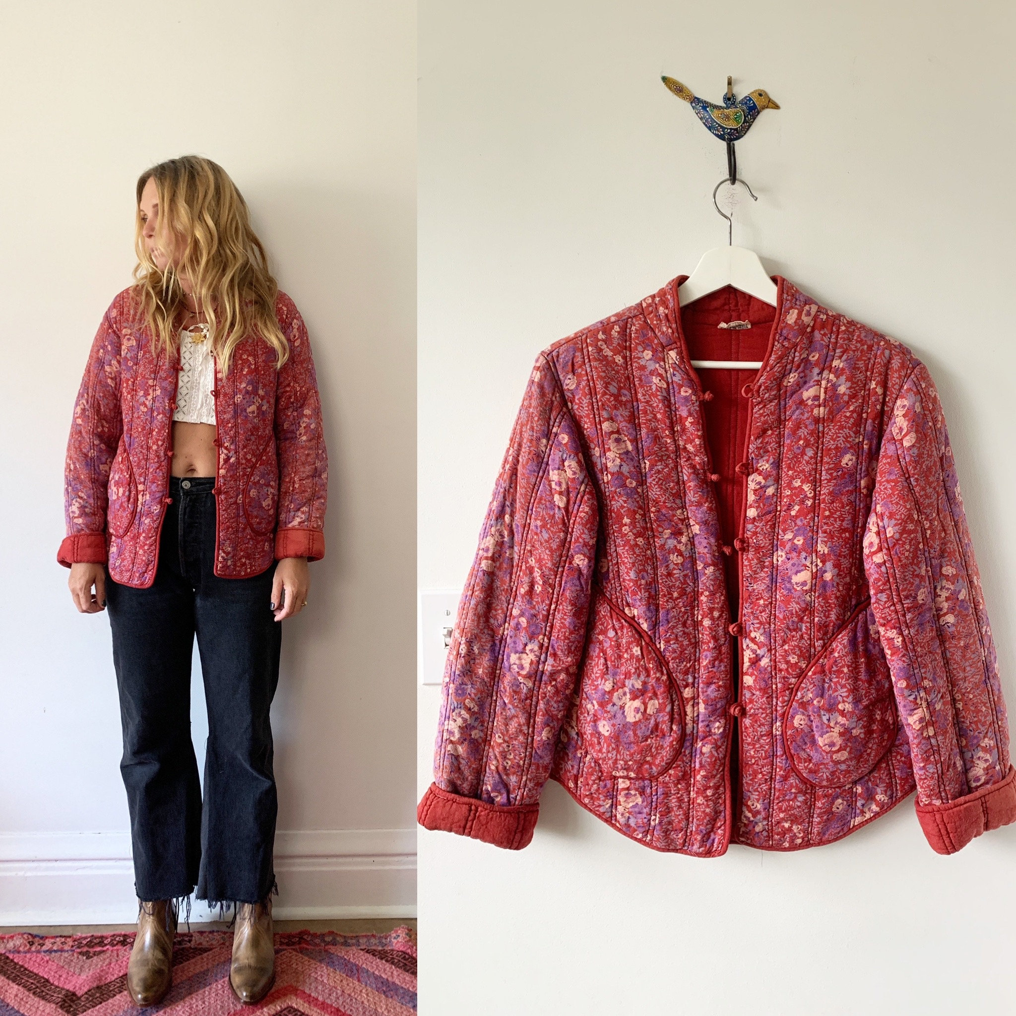 Quilted indian jacket sale