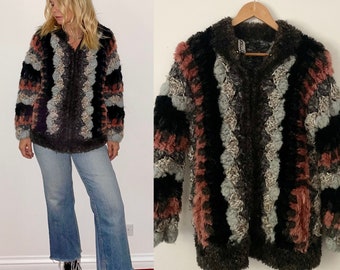 Vintage Rare Norma Of Canada Knitwear , Norma Kamali Knitted Jacket , Chunky Bubble Sweater Coat, Norma Arraez Designer Coat, Art to Wear