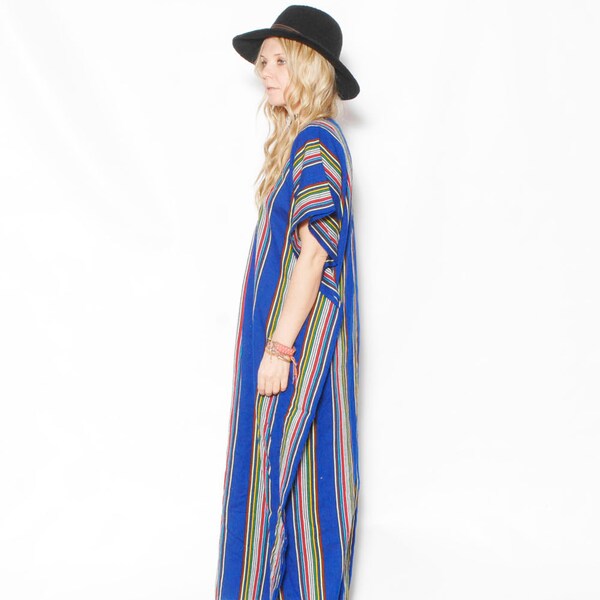 Vintage Ethnic Woven Caftan , Ethnic Maxi Dress