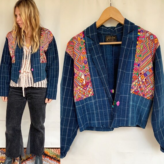 Vintage Guatemalan Embroidered Indigo Jacket , Eth