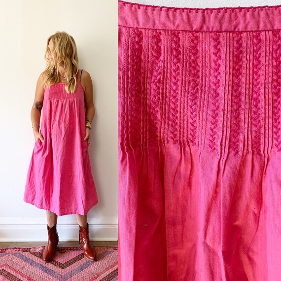 Vintge 70s ADINI Indian Strapy Dress , Indian Sun