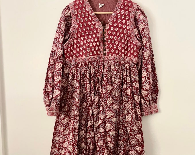 Vintage Mayur Indian Floral  Dress , BOHO Hiplpie Summer Dress