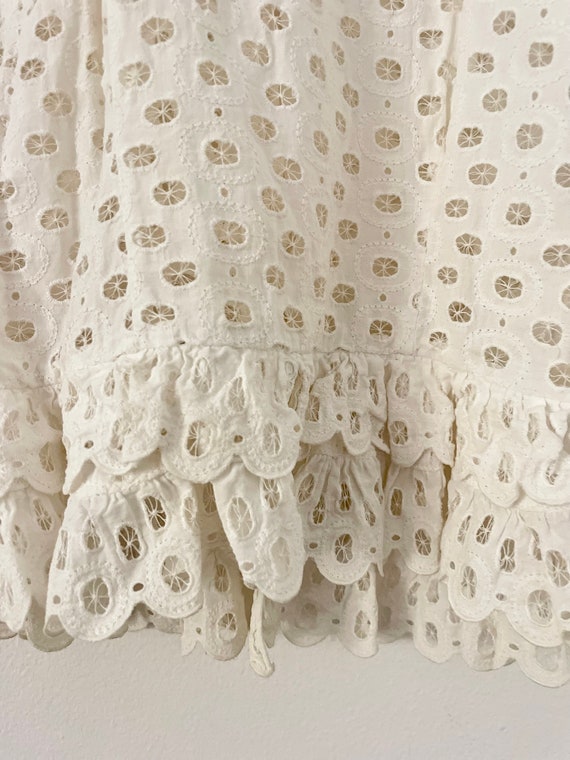 Vintage 40s RARE Off White Cotton Hand Made Lace … - image 3