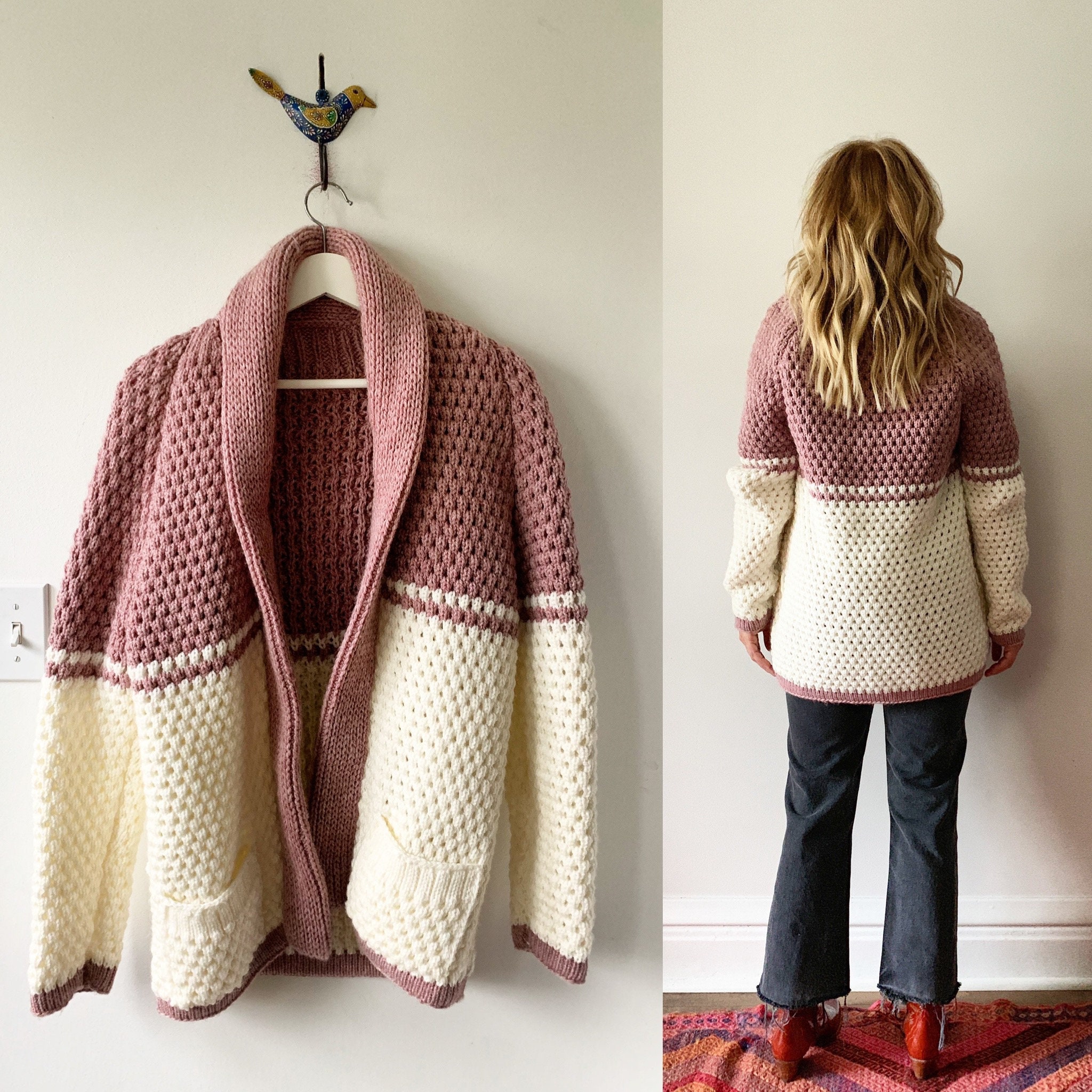70s style cardigan