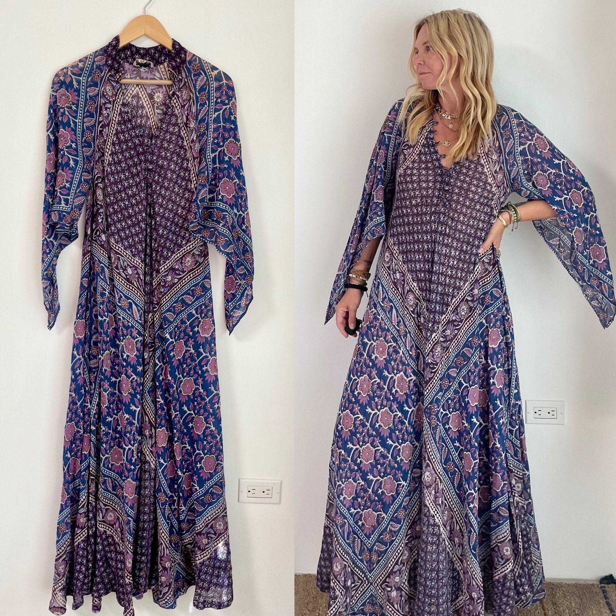 Vintage Adini Indian Kaftan Adini India Cotton Gauze Kaftan Etsy Canada