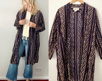 Vintage Anokhi Batik Printed Duster, India Block Print Kimono , Indian Jacket , Indian Duster