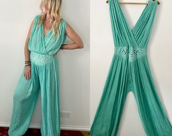 Vintage Cotton Gauze Jumpsuit,  Greenian Gauze Playsuit , One Piece