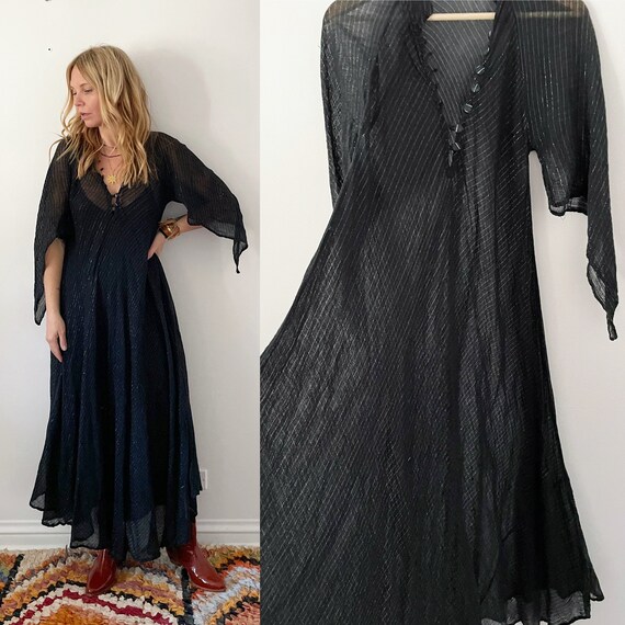 Vintage Adini ,Black Adini India Cotton Gauze Kaft
