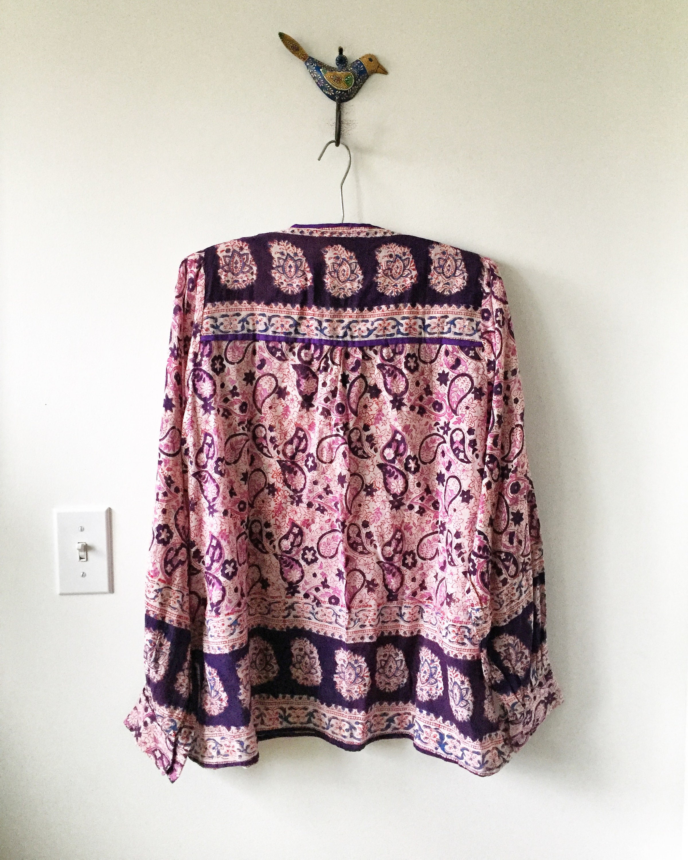 Vintage Indian Cotton Gauze Blouse , Gauze Top , Block Print India Blouse