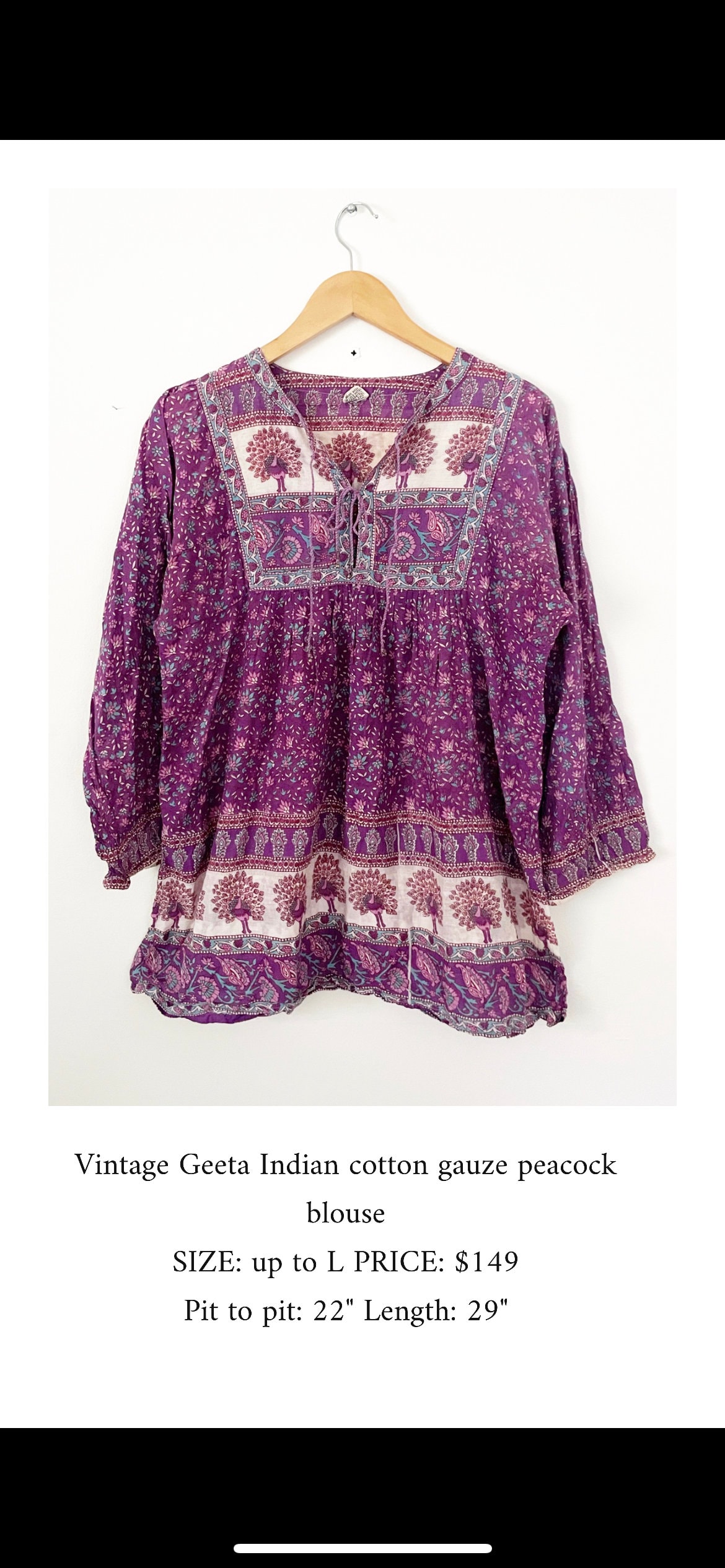 Vintage Indian Cotton Gauze Blouse , Gauze Top , Block Print India Blouse