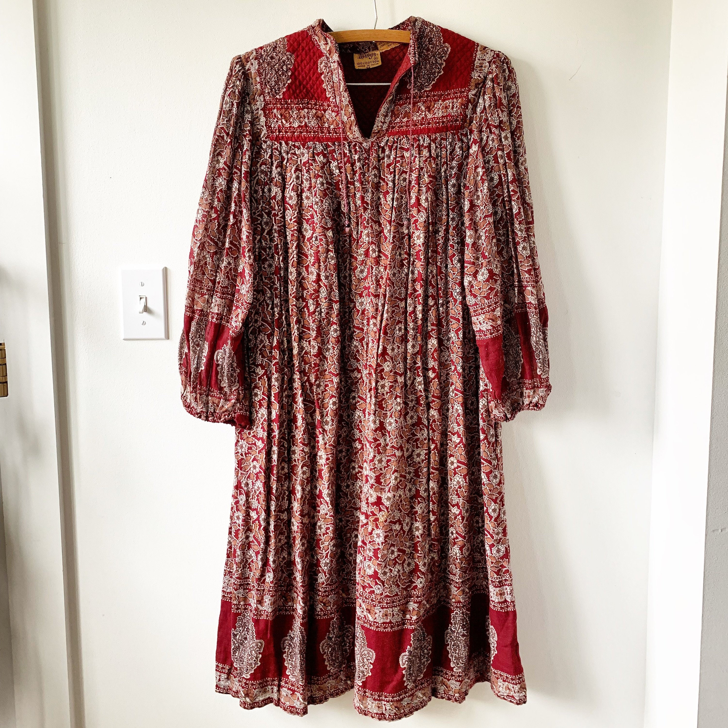 vintage indian cotton gauze dress