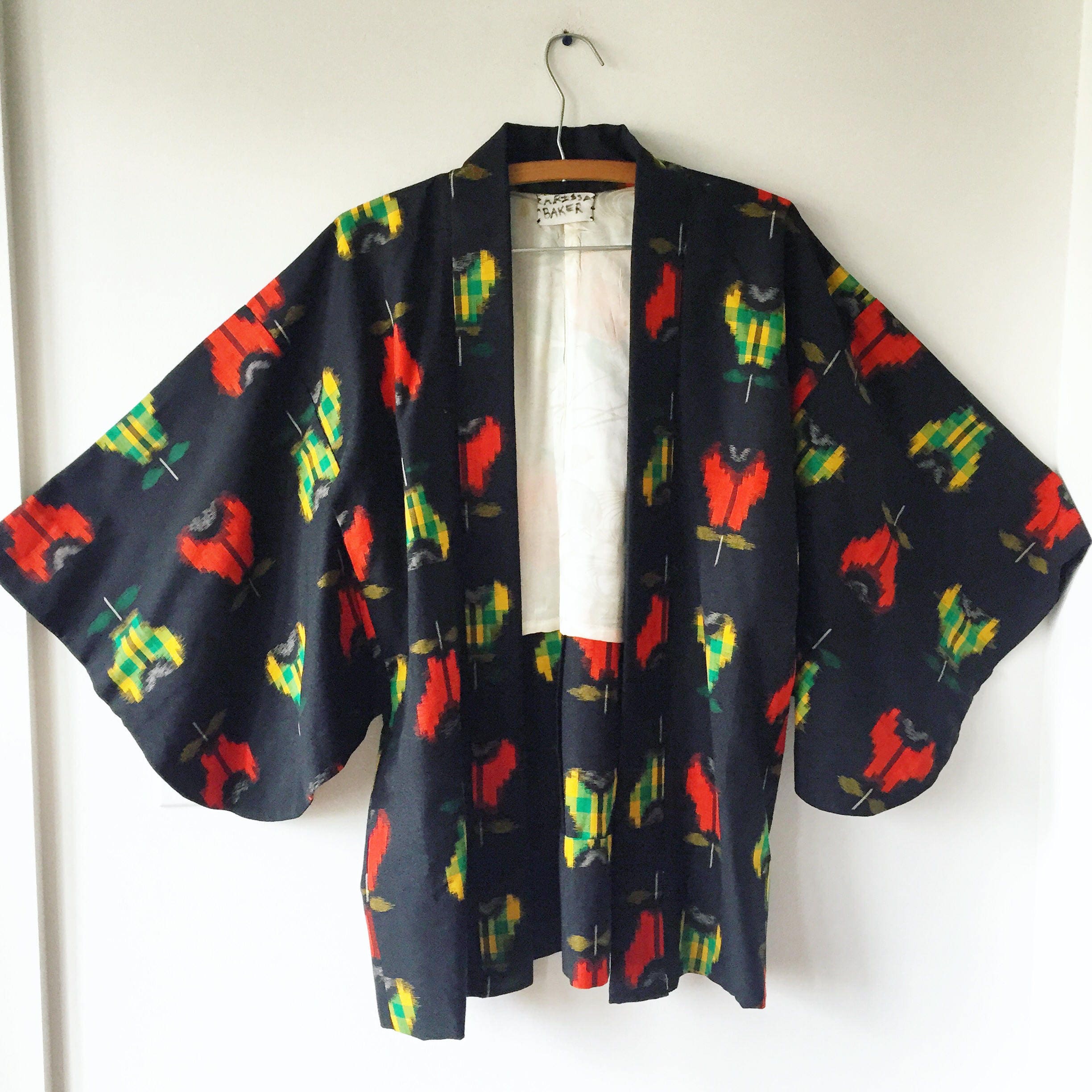 Vintage Wool Japanese Kimono, Ethnic Jacket