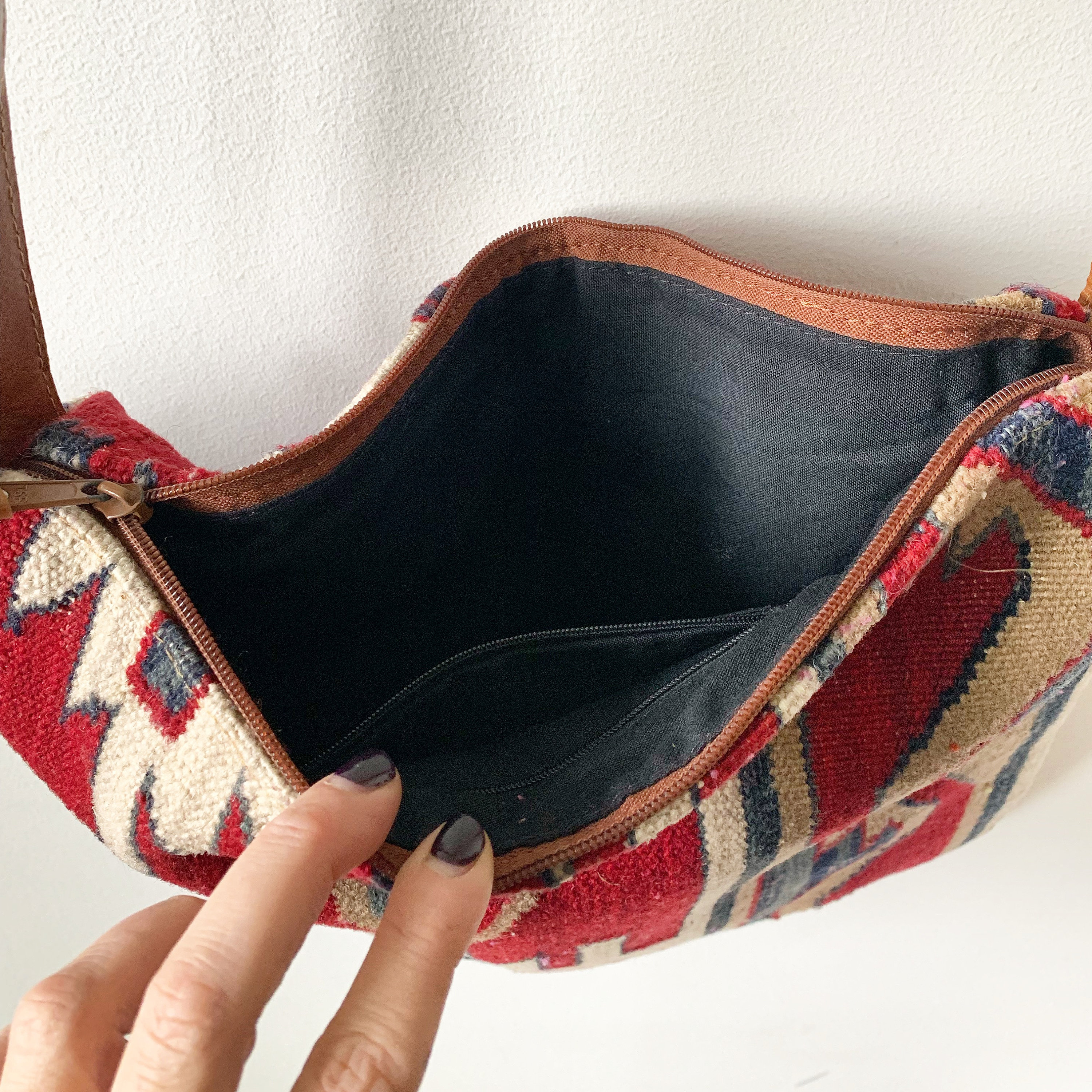 Vintage Turkish Kilim Bag, Ethnic Carpet Purse, Oversize Kilim Purse