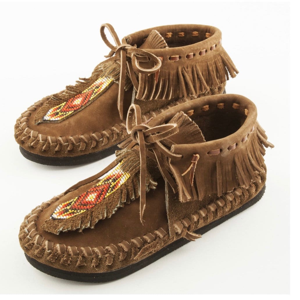 Handmade Leather Beaded Moccasins , Leather Moccasin , Ethnic Moccasin , Handmade Shoes sz 10