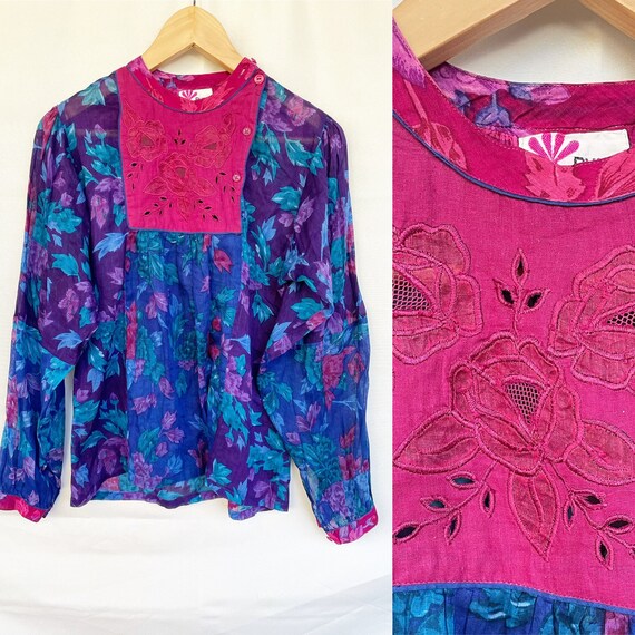 Vintage Rare PHOOL Indian Cotton Blouse , Indian G