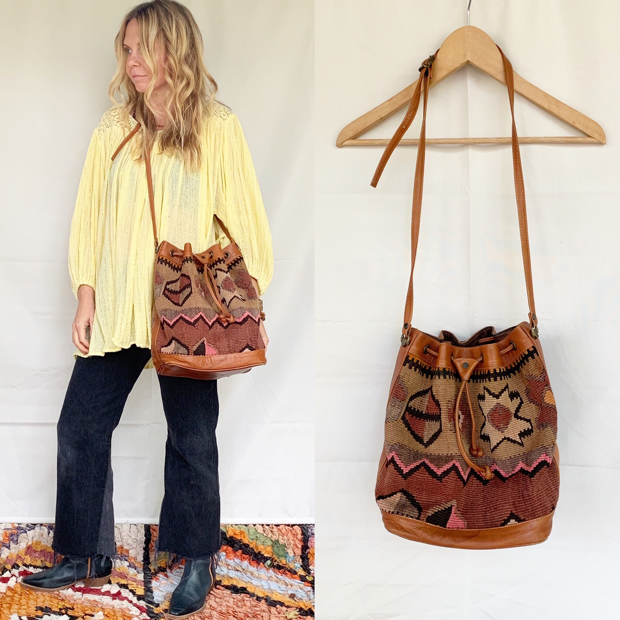Turkish Kilim Leather Wallet Bags Turkish Kilim Leather Wallet Bags