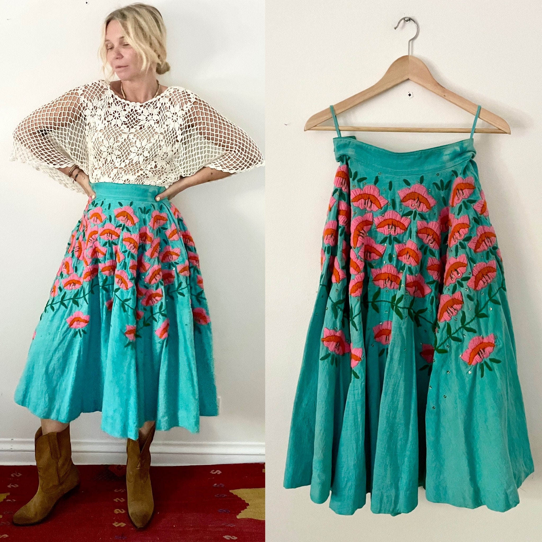 Boho skirt 50s discount