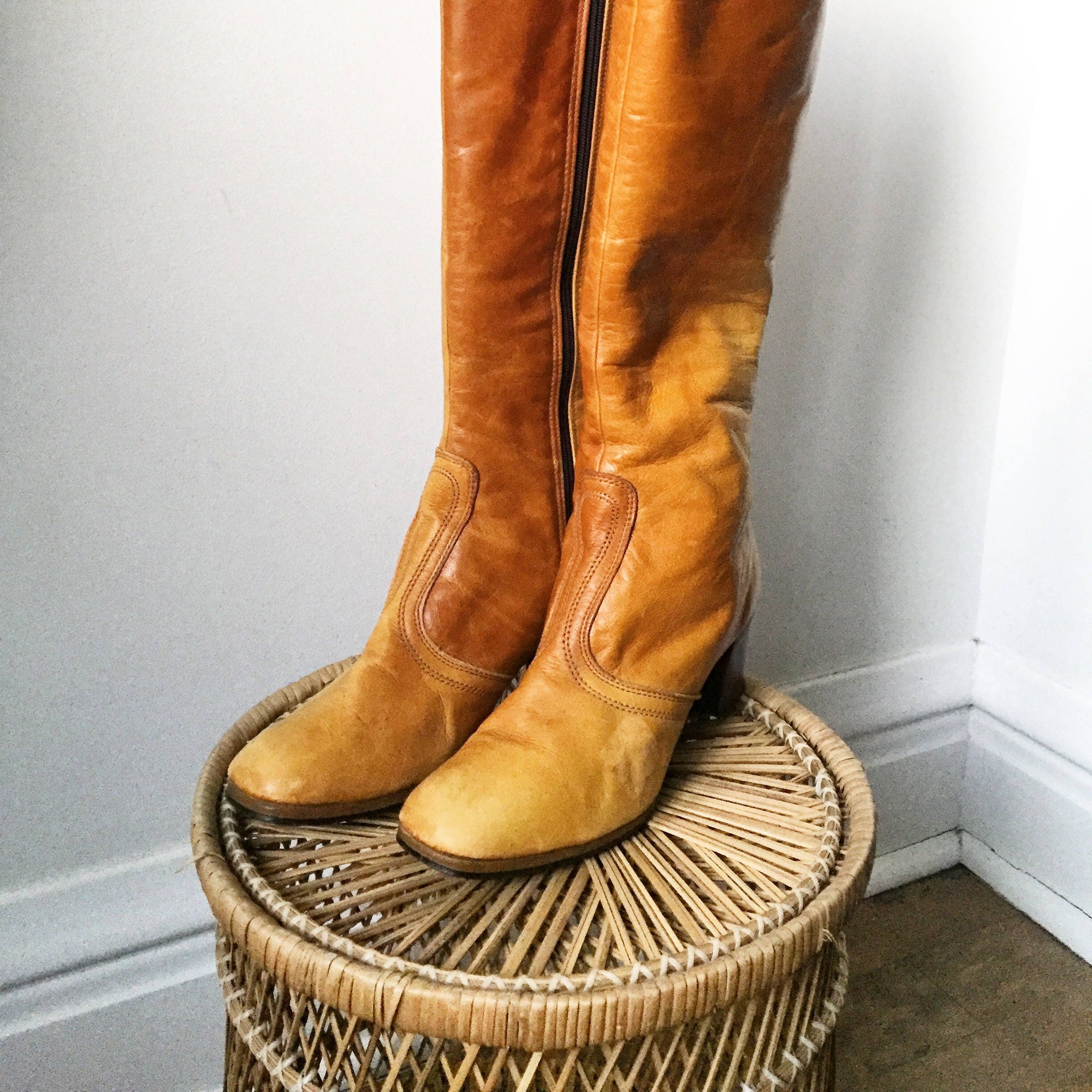 70s knee high platform boots