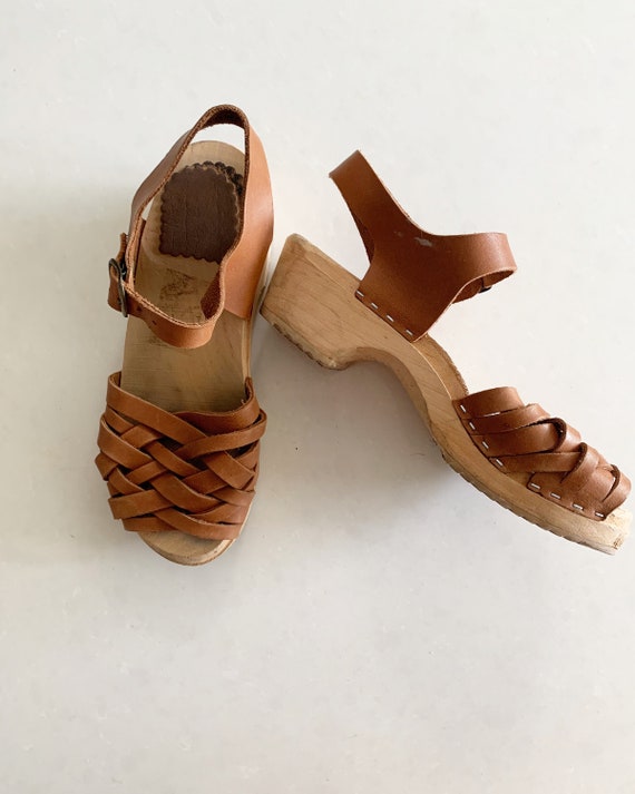 Vintage Swedish Clogs Leather Wooden Clog Gem - Wood And Leather Swedish Clogs Vintage Swedish Clogs Leather Wooden Clog Gem - Wood And Leather Swedish Clogs