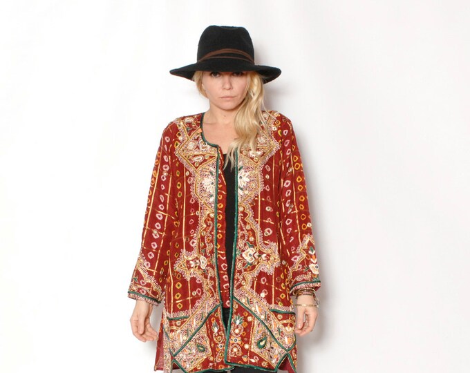 Vintage Ethnic Beaded, Embroidered Jacket, Tunic W/ Mirrors Etsy