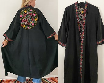 Vintage Embroidered Ramona Rull Duster , Pakistani Cotton Maxi Duster