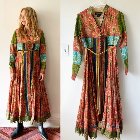Vintage J Peterman Batik Dress , Cotton Batik Dres