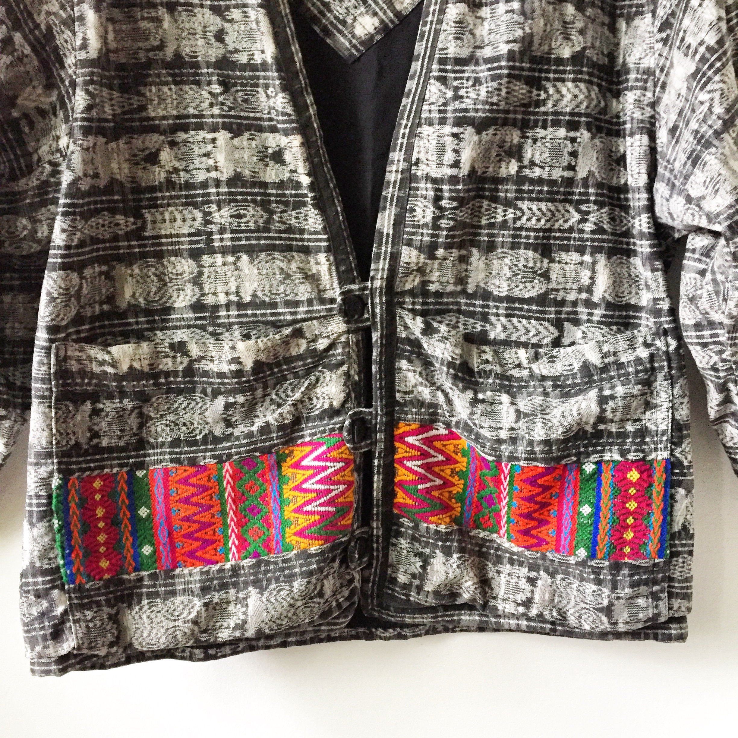 Vintage Guatemalan Jacket , Embroidered Coat , Ethnic Jacket , Ikat Jacket