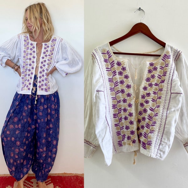 Hand Embroidered Chiapas Top Jacket, Ethnic Embroidered Blouse , Chiapas Top