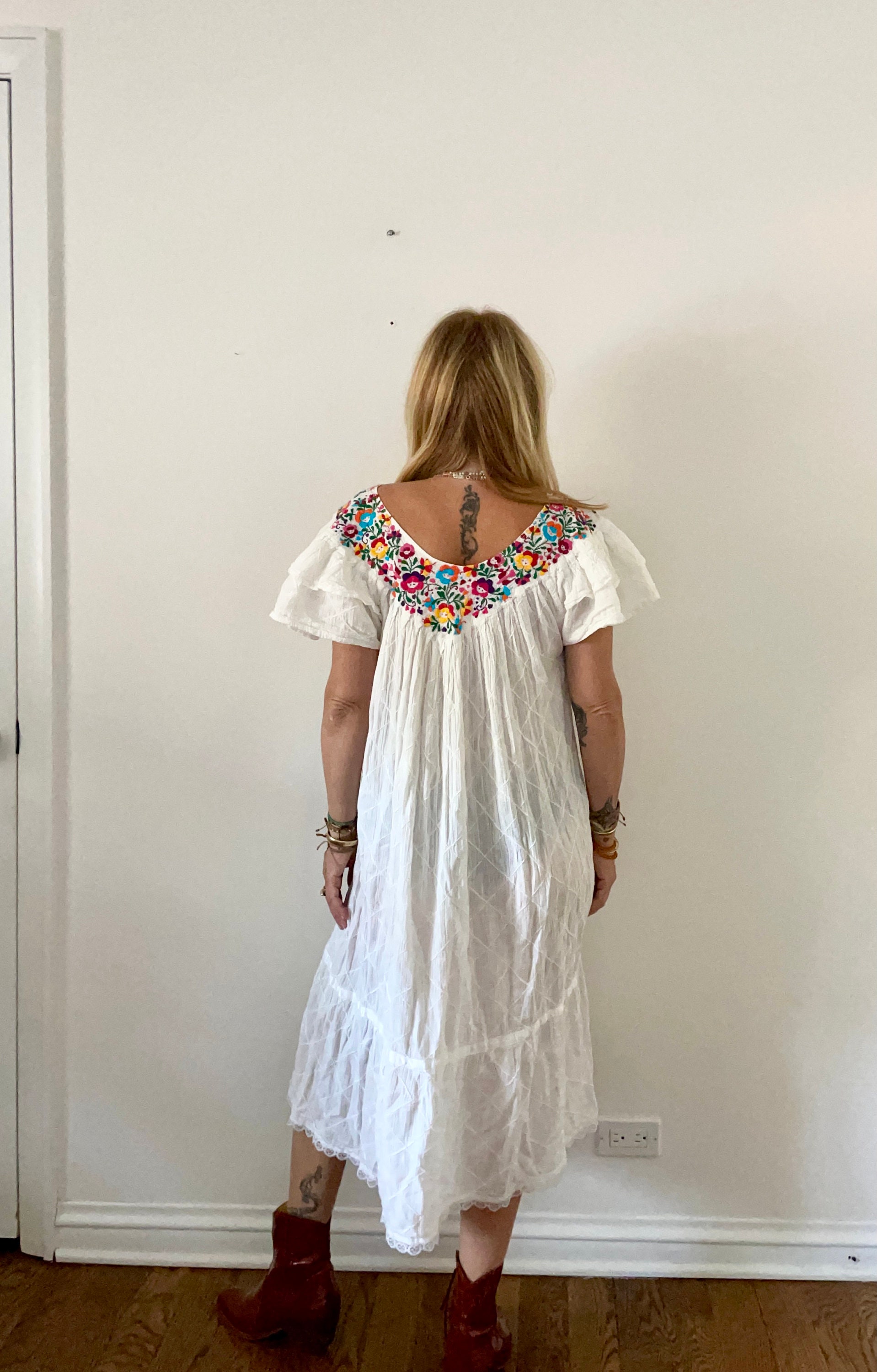 Mexican top gauze dress