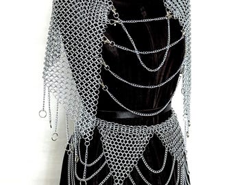 Handmade Steel Chainmail Skirt & Top – Viking Renaissance Faire Armor Set