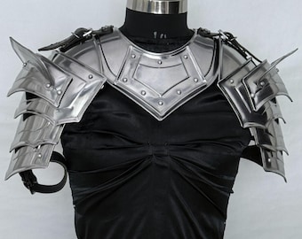 Medieval Knight Gorget and Pauldron Set- 20-Gauge Steel LARP Armor.