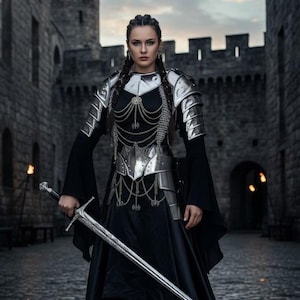 Medieval Handcrafted Steel Armor Set – Cuirass, Gorget, Pauldrons and Chainmail | LARP, Cosplay, Renaissance Fairs.