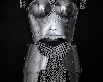 Medieval Knight female Armor Set: LARP Cosplay Armor Renaissance Reenactment.